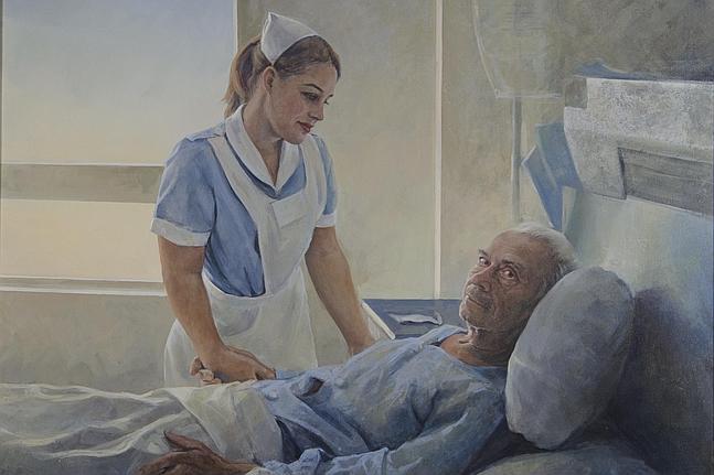 Una pintora muestra la cara humana de los hospitales
